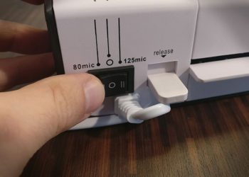 Amazon Basics Laminiergerät - Schalter Foliendicke